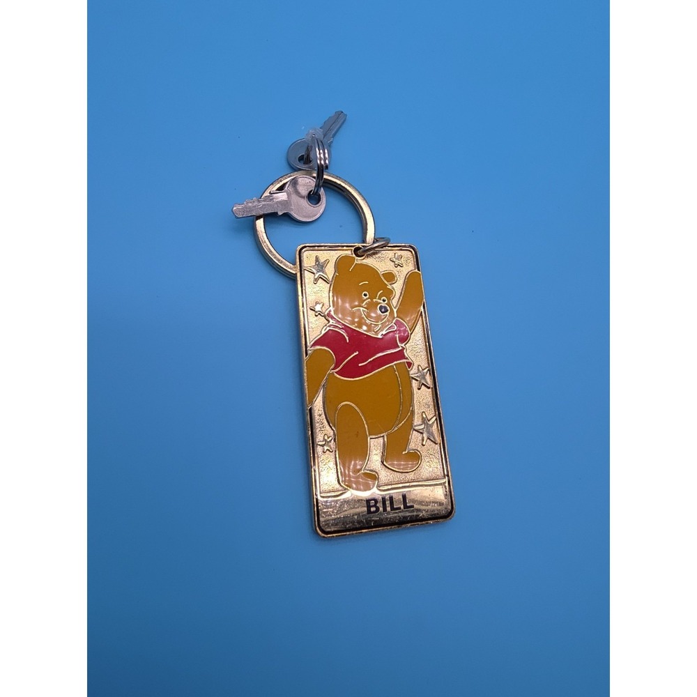 Vintage Personalized Winnie The Pooh Keychain "Bill" Disney World